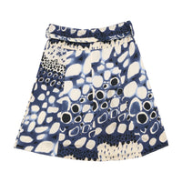 Abstract Print Tie Waist Skirt