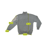 Asics Vintage Gray Quarter Zip Cotton Blend Sweater