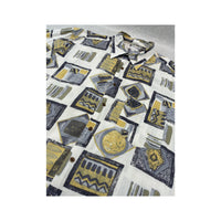 Camisa roberto carlo vintage em Viscose com estampado geométrico abstrato