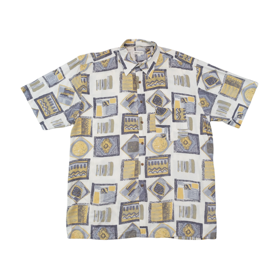 roberto carlo Vintage Abstract Geometric Print Viscose Shirt