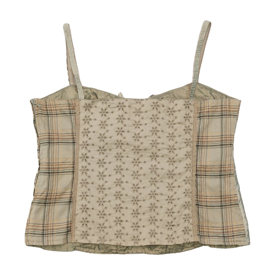 Bandolera Patchwork Plaid Embroidered Tank Top