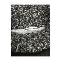 Maurice Abot Sheer Black Mesh Turtleneck Top with Knit Collar & Cuffs