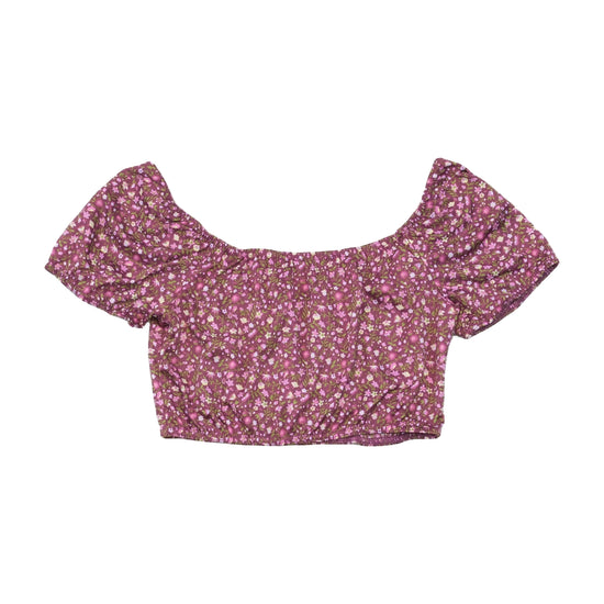 Phard Girl Floral Puff Sleeve Crop Blouse