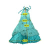 Byer Too Blue Halter Tiered Embellished Dress