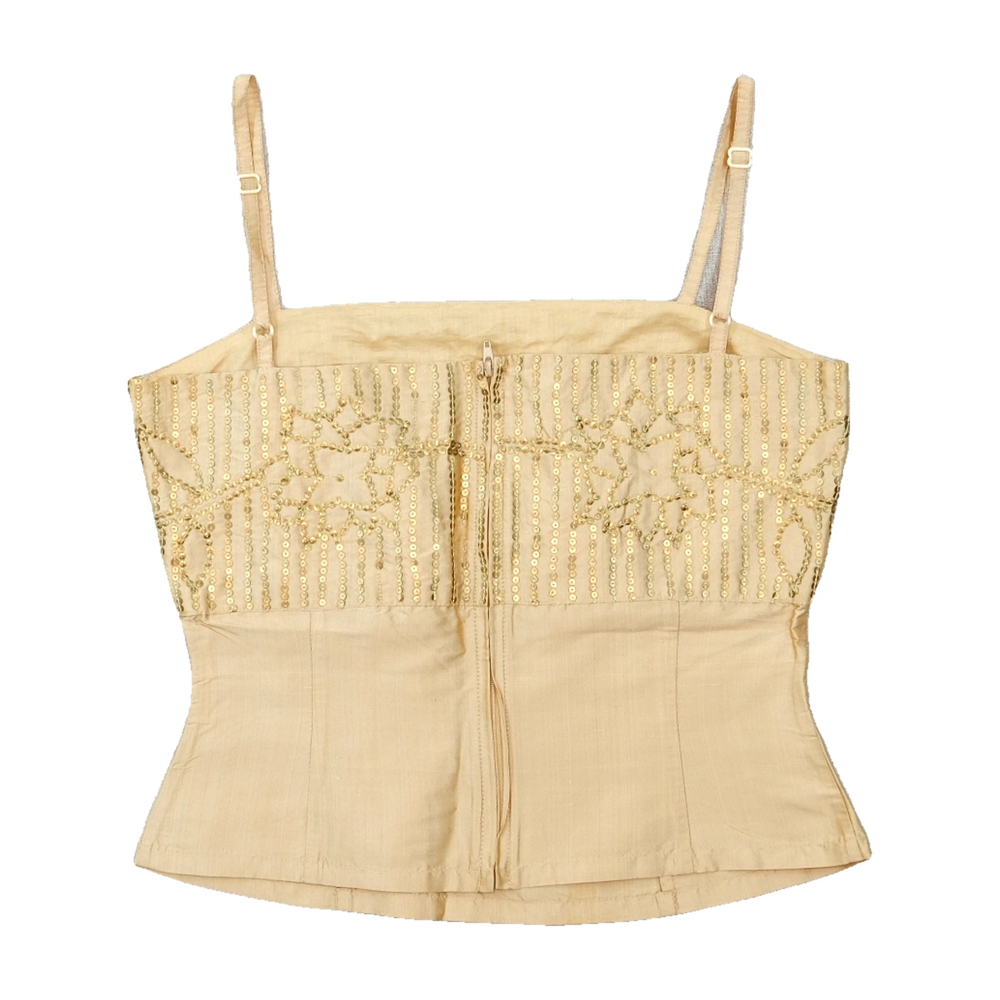 Beige Sequin Cami Top
