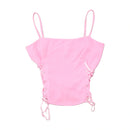 Vintage Pink Lace-Up Side Camisole Tank Top
