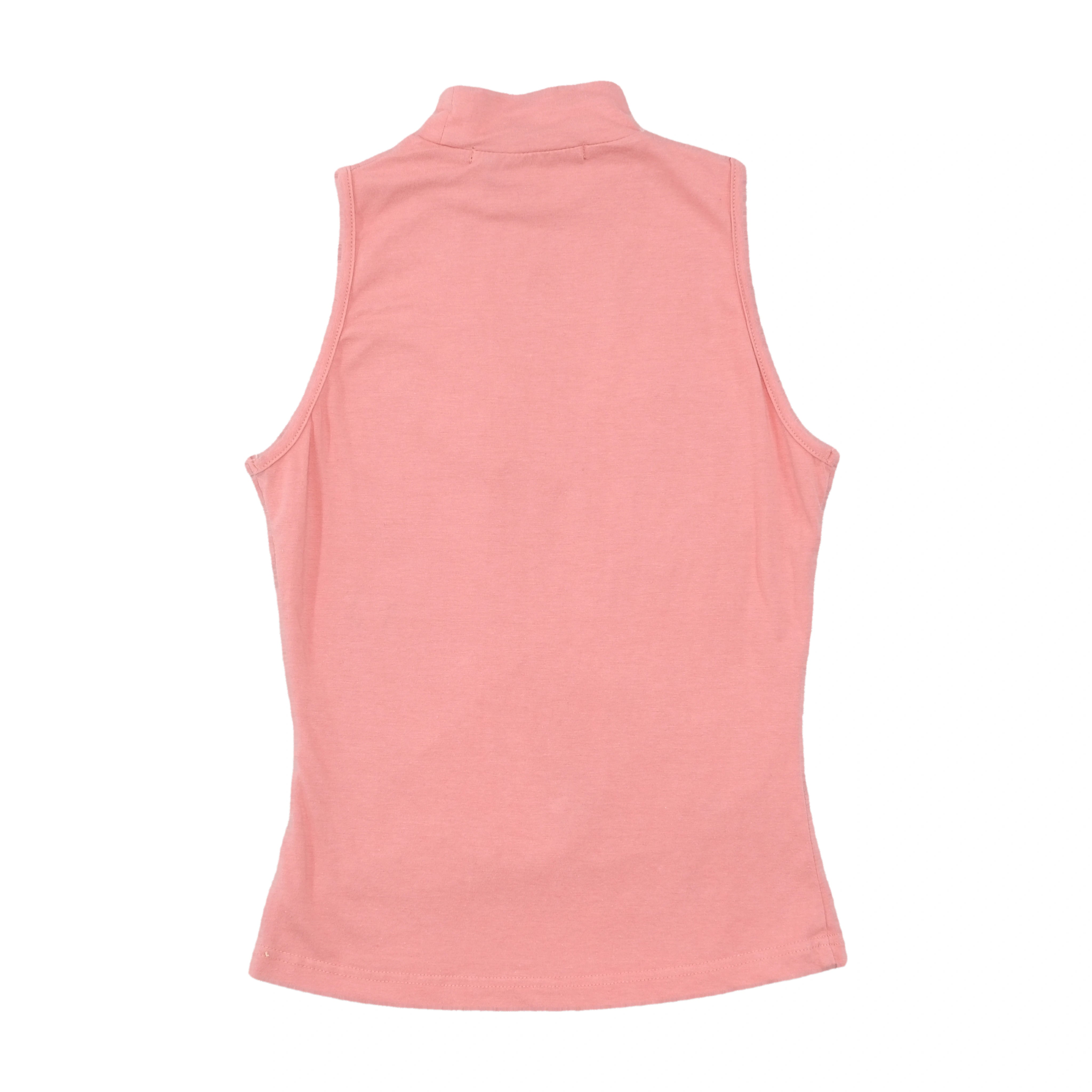 Americo Tavar Ruffle Appliqué Mock Neck Tank Top