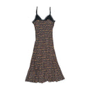 Vintage Floral Sheer Trim Slip Dress