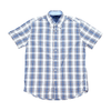 Blue & Beige Checkered Button Up Shirt