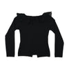 Blumarine Ruffle Collar Knit Cardigan