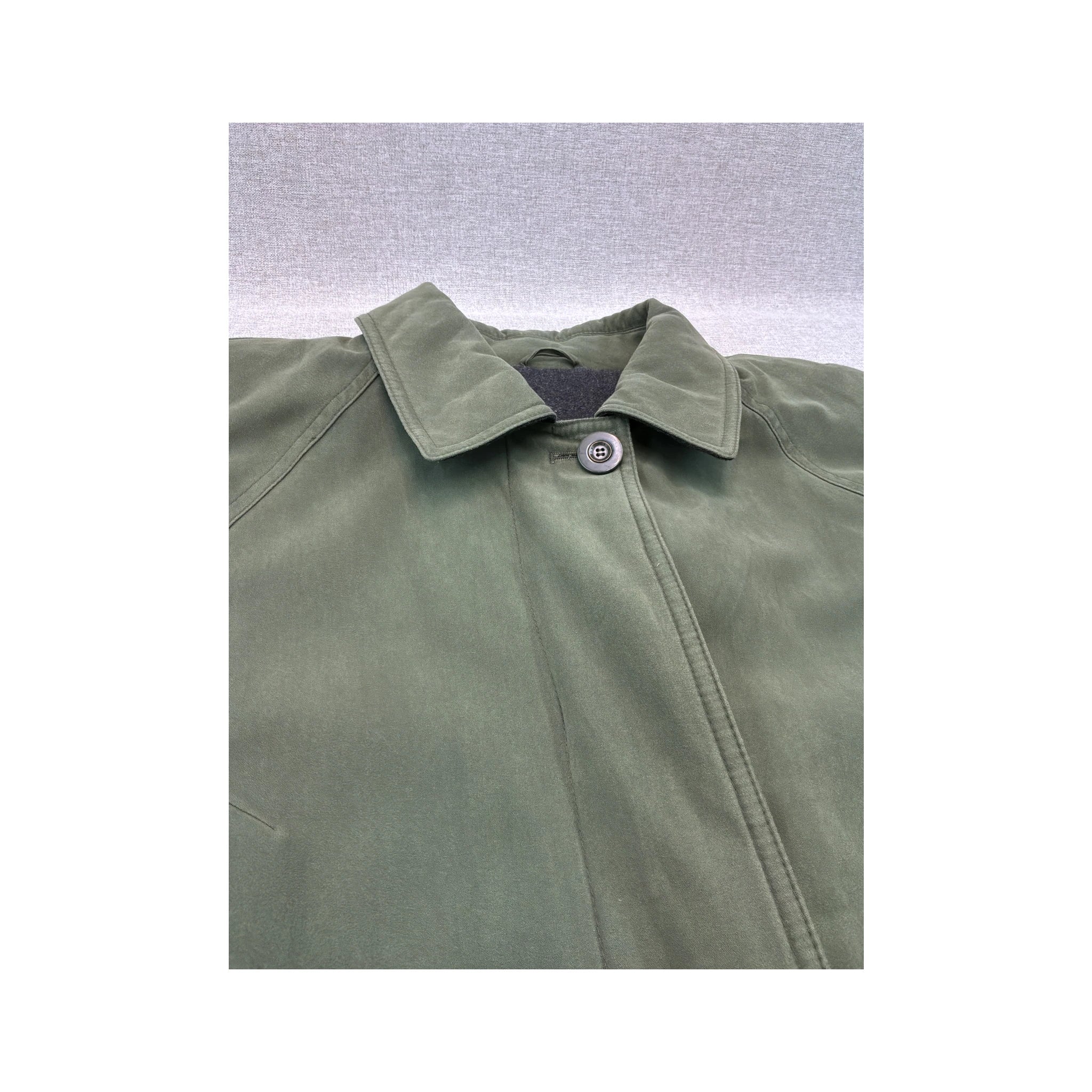 Vintage Olive Green Longline Raglan Utility Jacket