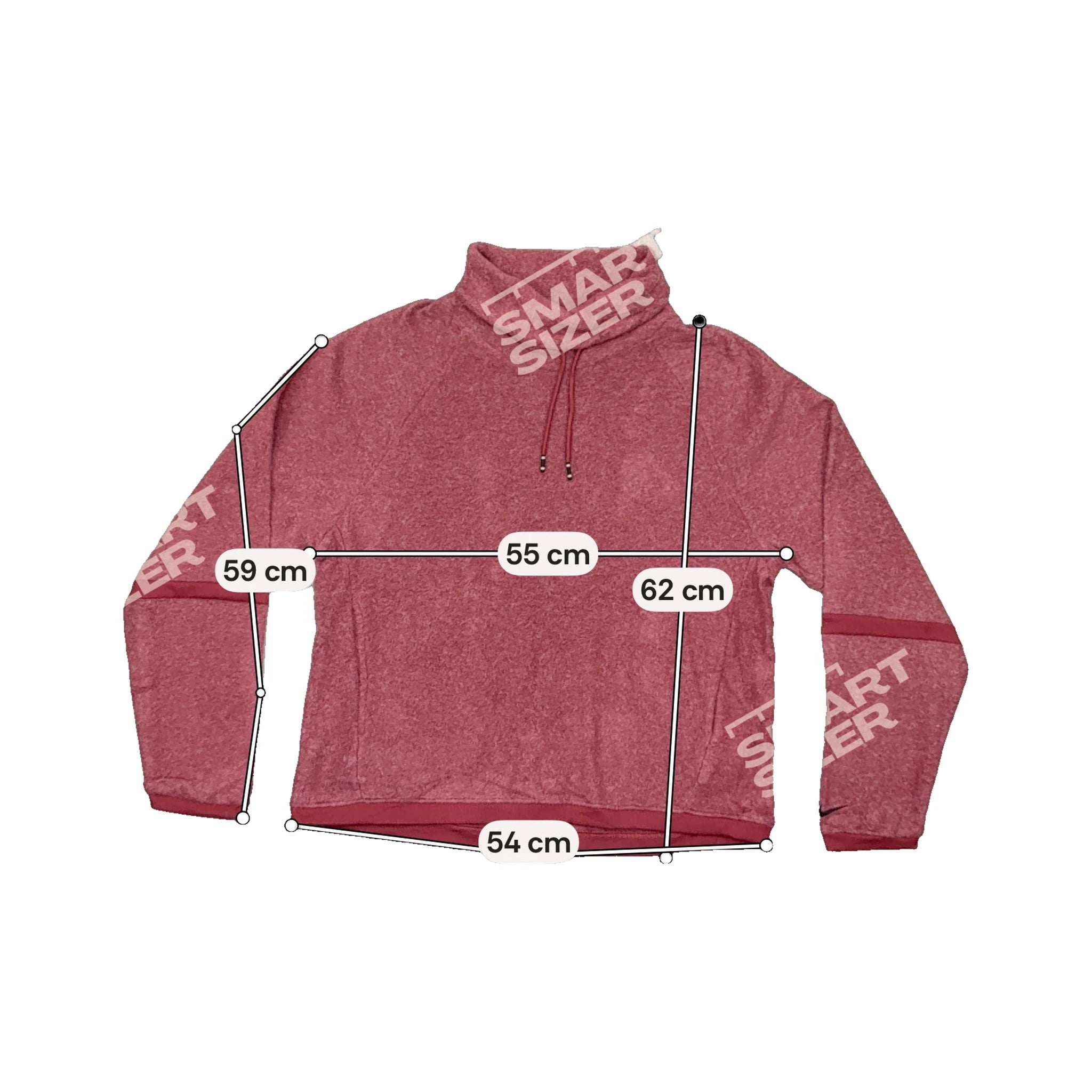 Nike Women’s Pink Fleece Cowl-Neck Pullover Sweatshirt