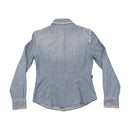Moschino Jeans Frayed Trim Denim Button Up Shirt