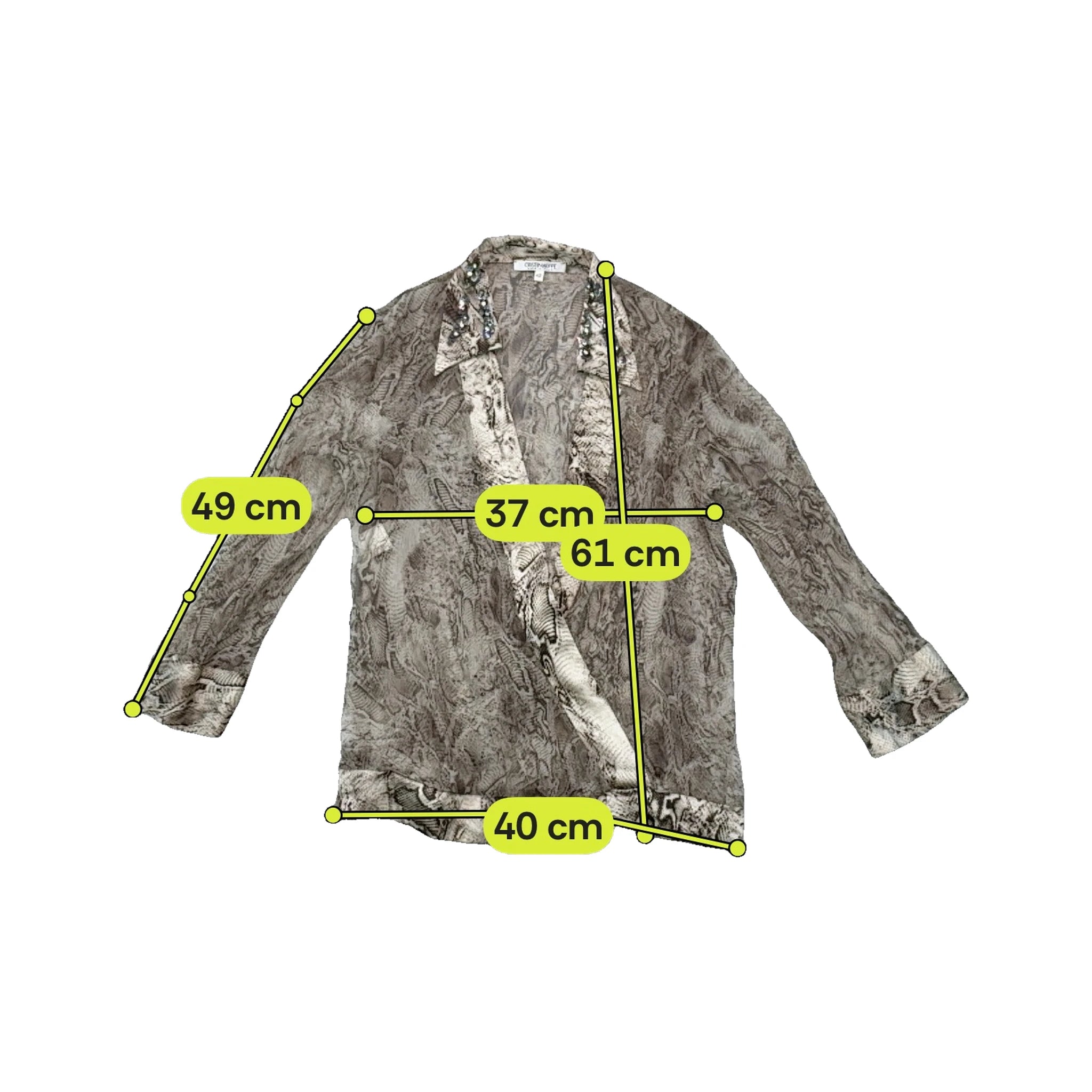 Cristinaeffe Embellished Snake Print Silk Blouse
