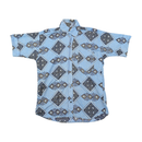 Camisa vintage de Manga curta com estampado geométrico