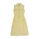 Marlboro Classics Vintage Sleeveless Utility Safari Linen Midi Dress