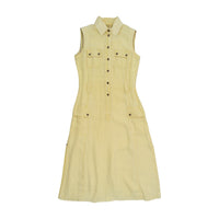 Marlboro Classics Vintage Sleeveless Utility Safari Linen Midi Dress