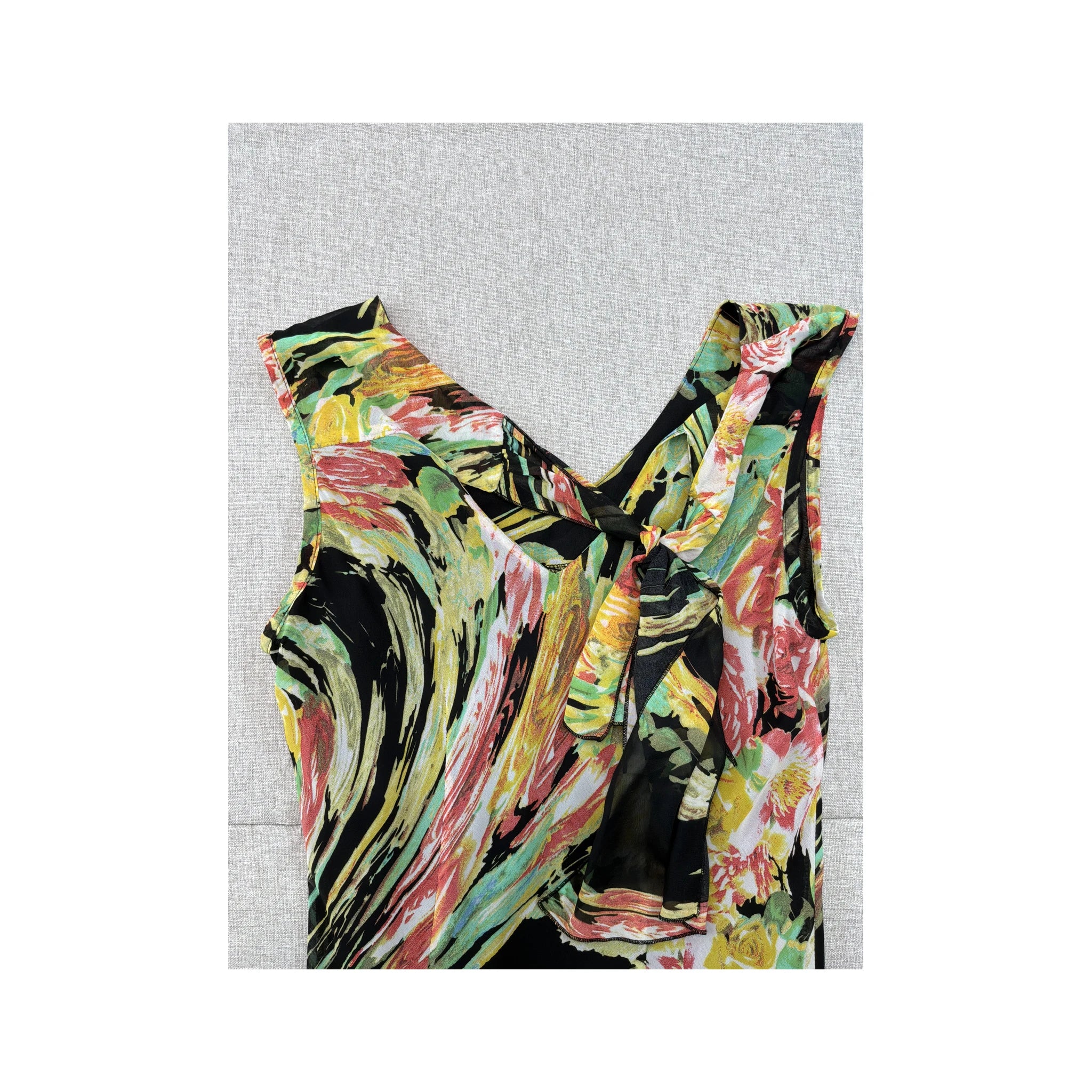 Floral Print Backless Side Tie Maxi Dress