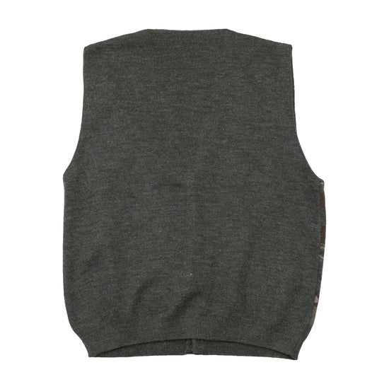 Rodes Vintage Geometric Pattern Virgin Wool Sweater Vest