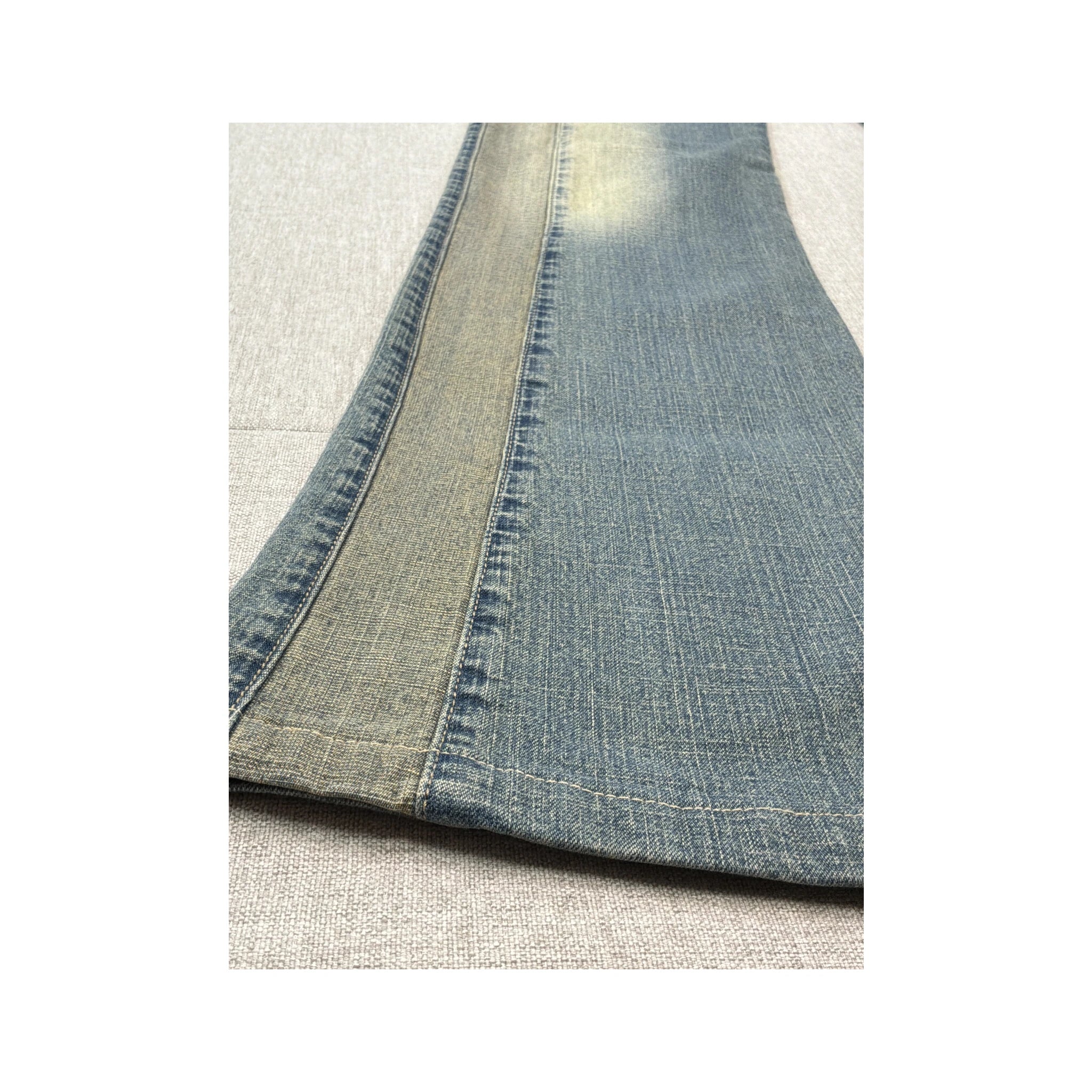 Mitequi Distressed Panel Flare Jeans