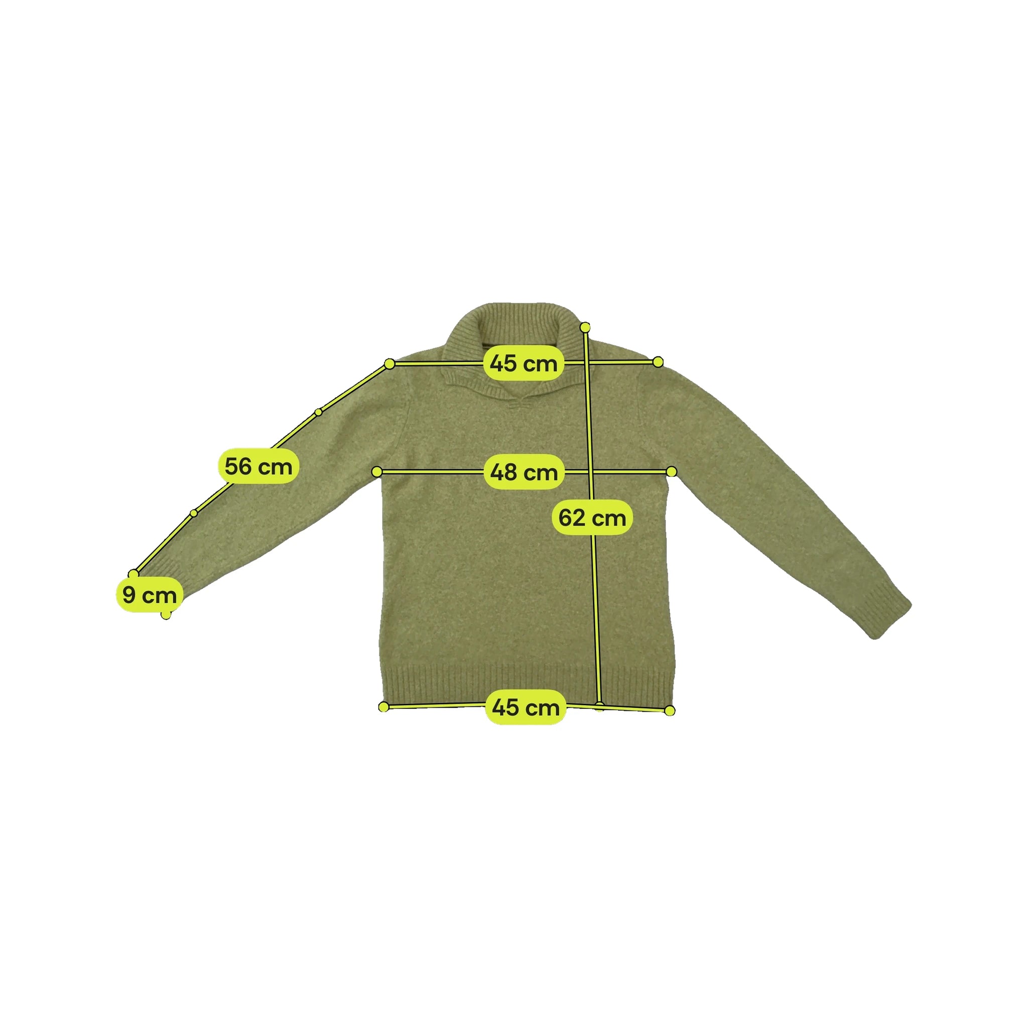 Vintage Olive Brown Turtleneck Knit Sweater