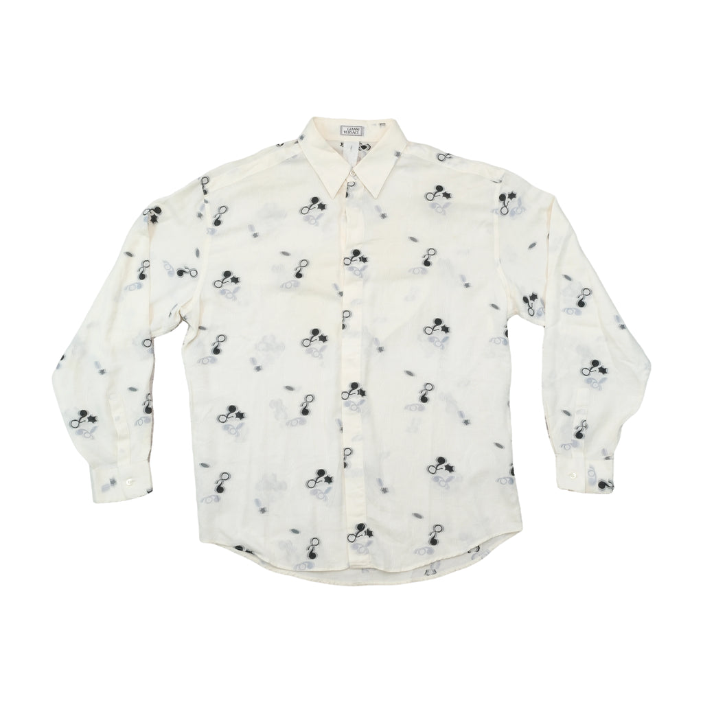 Gianni Versace Vintage Abstract Jacquard Button Up Shirt