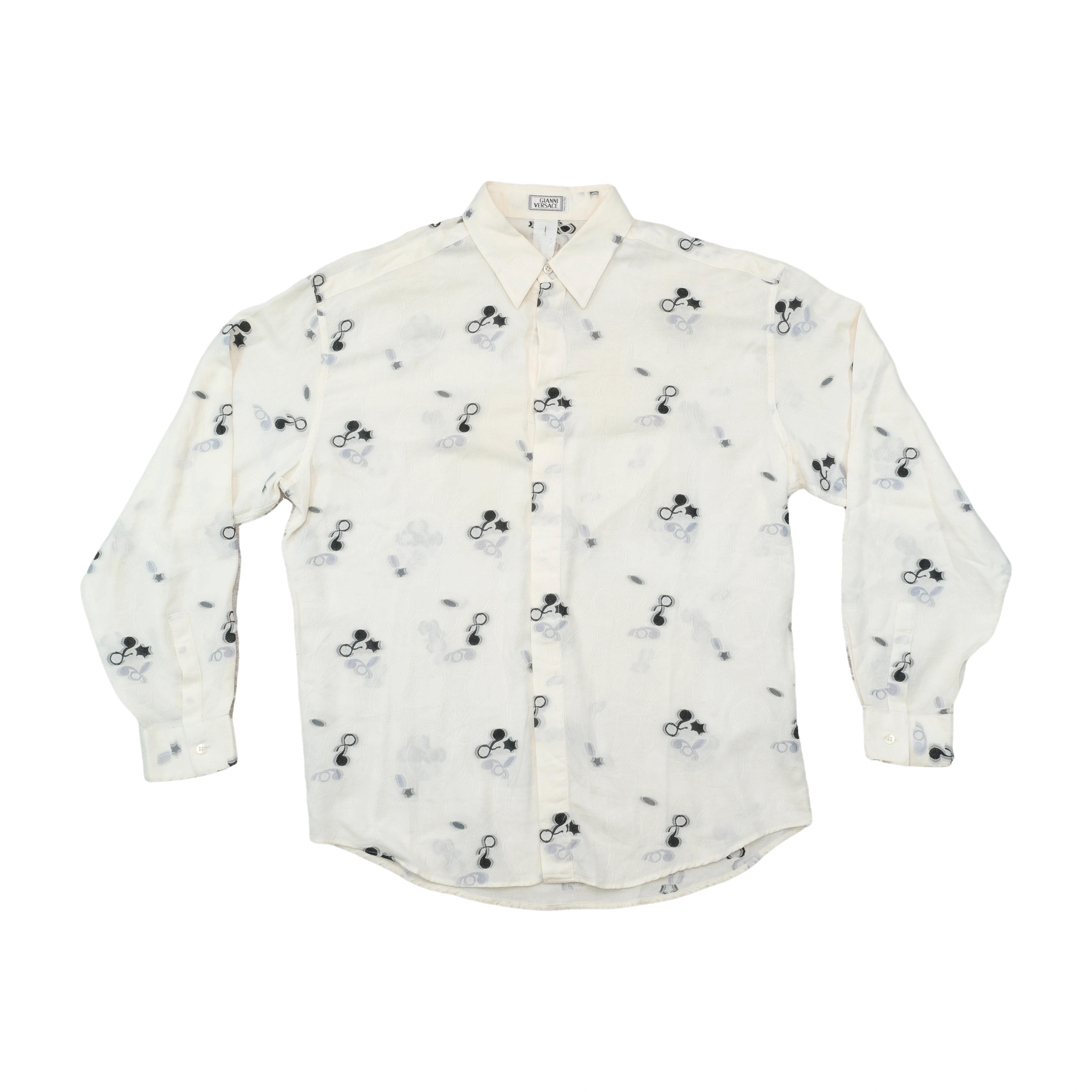 Gianni Versace Vintage Abstract Jacquard Button Up Shirt