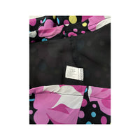 Multicolor Polka Dot and Pink Floral Paneled Flowy Midi Skirt