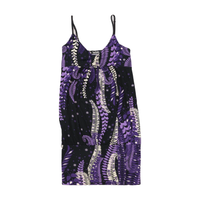 Baci & Abbracci Purple Abstract Floral Slip Dress