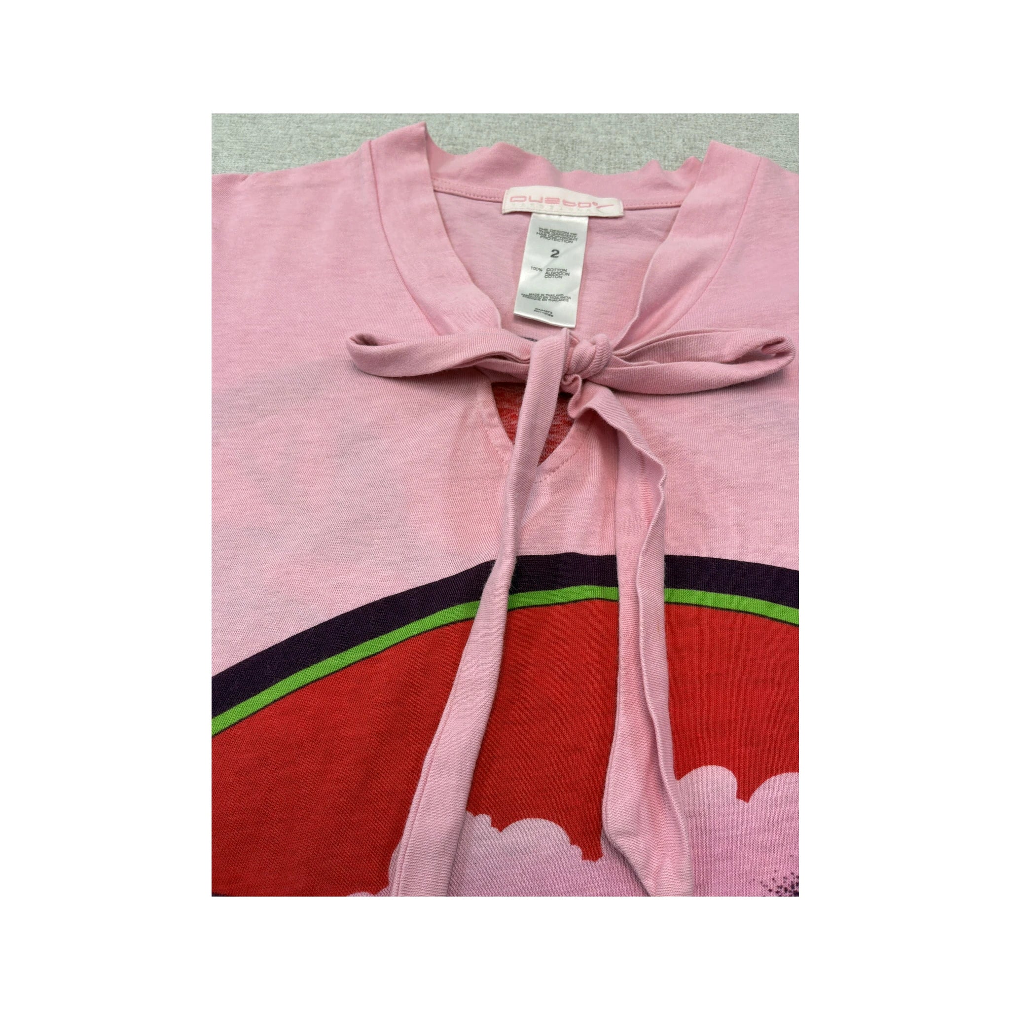 Custo Graphic Tie Neck Cotton Long Sleeve T-shirt (Repriced)