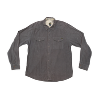 Volcom Gray Cotton Corduroy Snap Front Shirt
