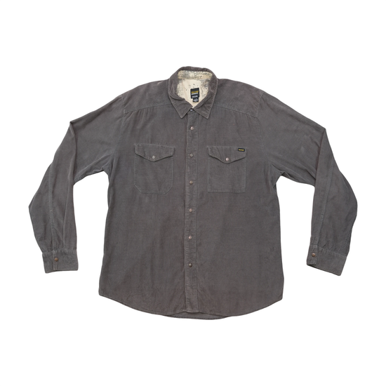 Camisa Volcom em Bombazine de algodão cinzento com Molas
