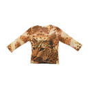 T-shirt Mad People Italia com decote em V Profundo e estampado de Leopardo