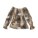 Beige Animal Print Blouse