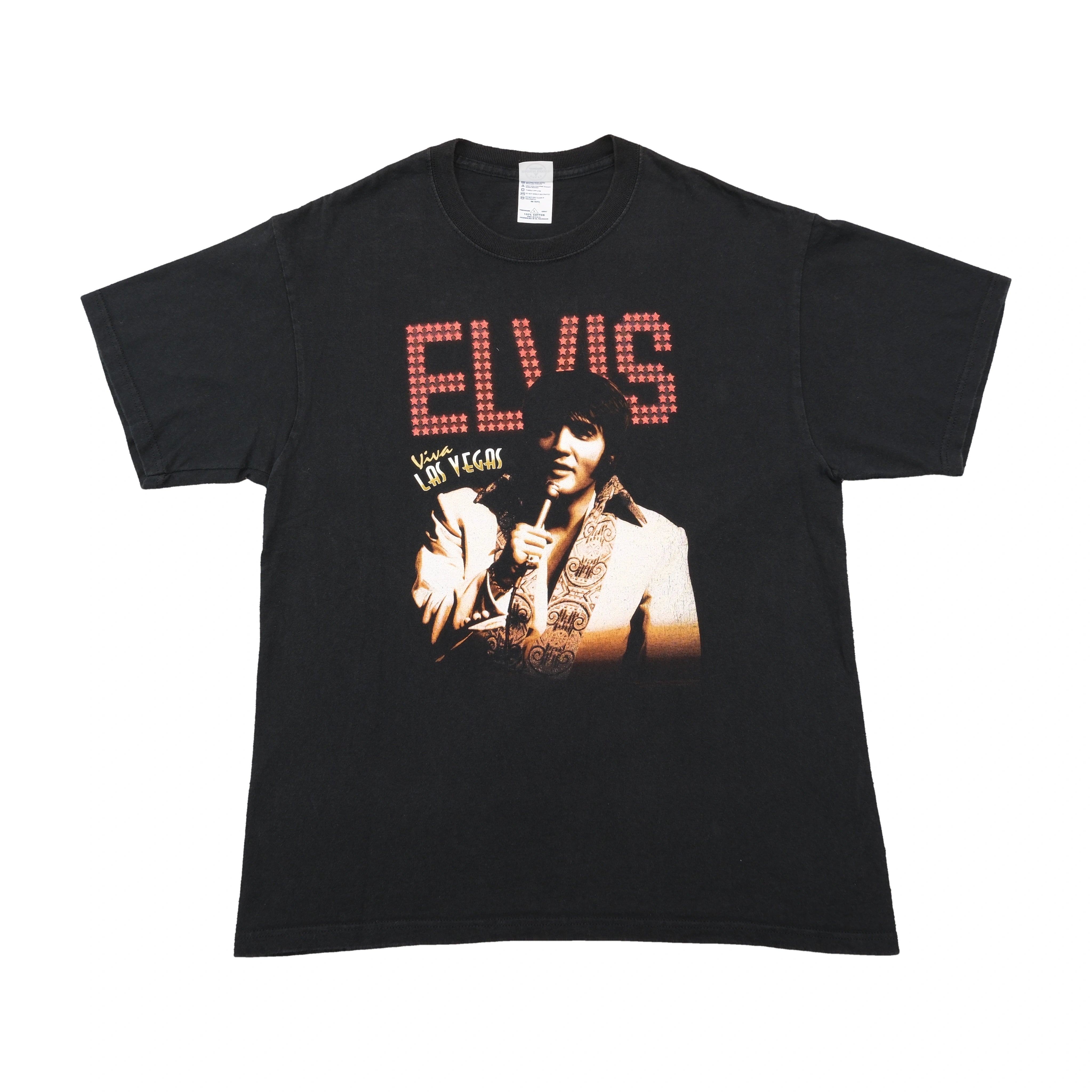 T-shirt Delta Magnum Weight Elvis Viva Las Vegas com estampado gráfico