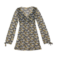 Made in Italy Floral Mesh Wrap Style Dress