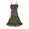 Brown Floral Lace Trim Slip Dress