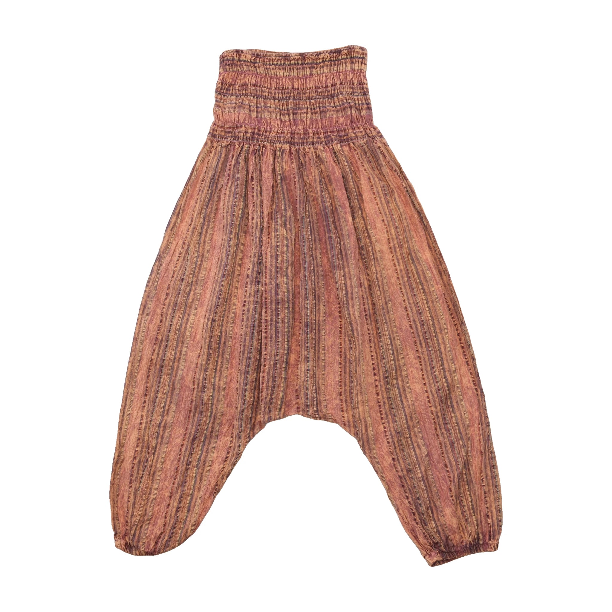 Hippy Textured Striped Harem Pants