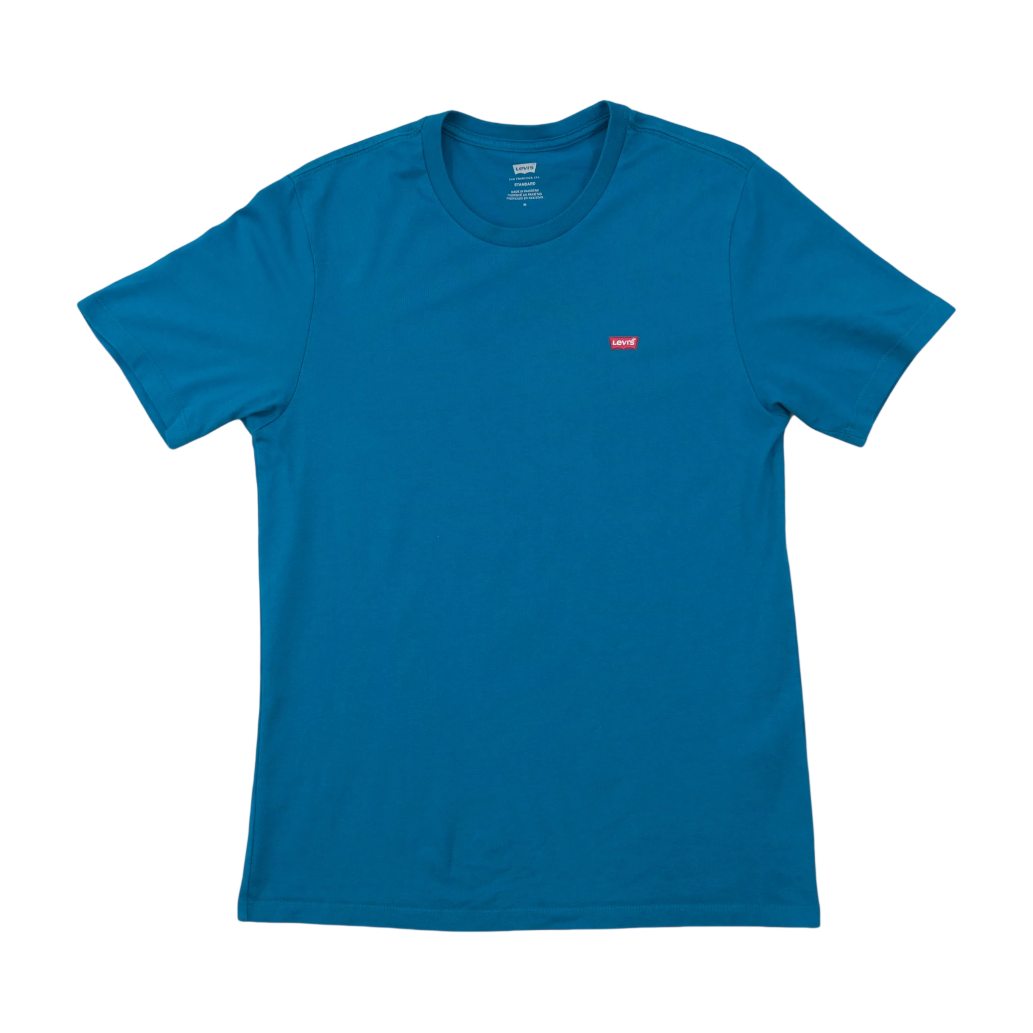 Levi’s Teal Blue Cotton Crewneck Logo Tab Shirt