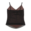 Vintage Brown Sheer Lace Beaded Cami Tank Top (repriced)