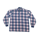 Vintage Blue Plaid Quarter Zip Pullover Shirt