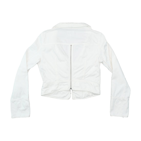 Armani Jeans White Zip Up Utility Jacket (Festa Branca)