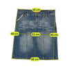Red Planet Panelled Medium Wash Cotton Denim Utility Skirt