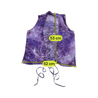 HFN Purple Abstract Tie Front Sleeveless Blouse