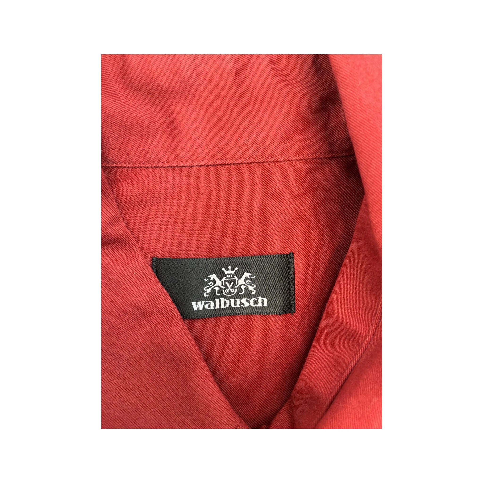 Walbusch Red Multi-Pocket Utility Button-Up Shirt