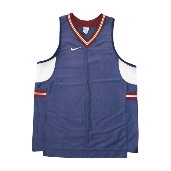Nike Basketball Sleeveless Jersey Men’s Blue Mesh V-Neck Practice Tank Top Swoosh