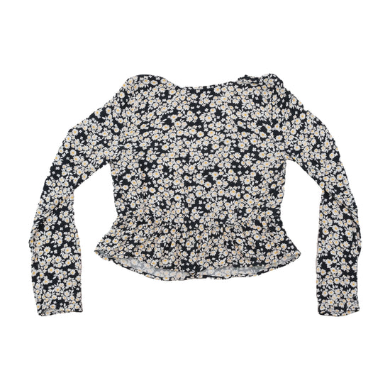 Hollister Floral Tie Front Peplum Blouse