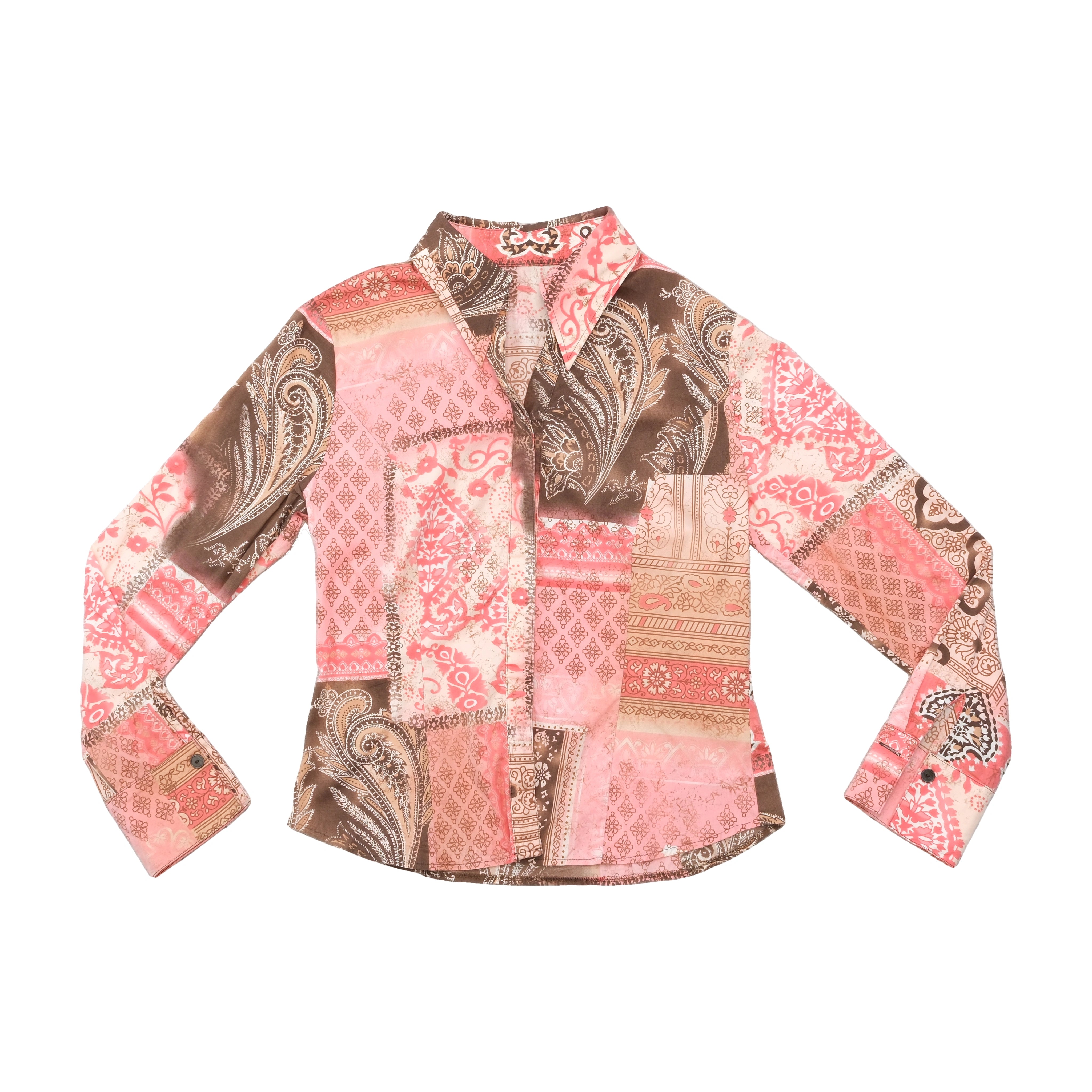 Patchwork Paisley Cotton Button Up Shirt