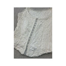 Vintage White Textured Lace Trim Hook Front Tank Top