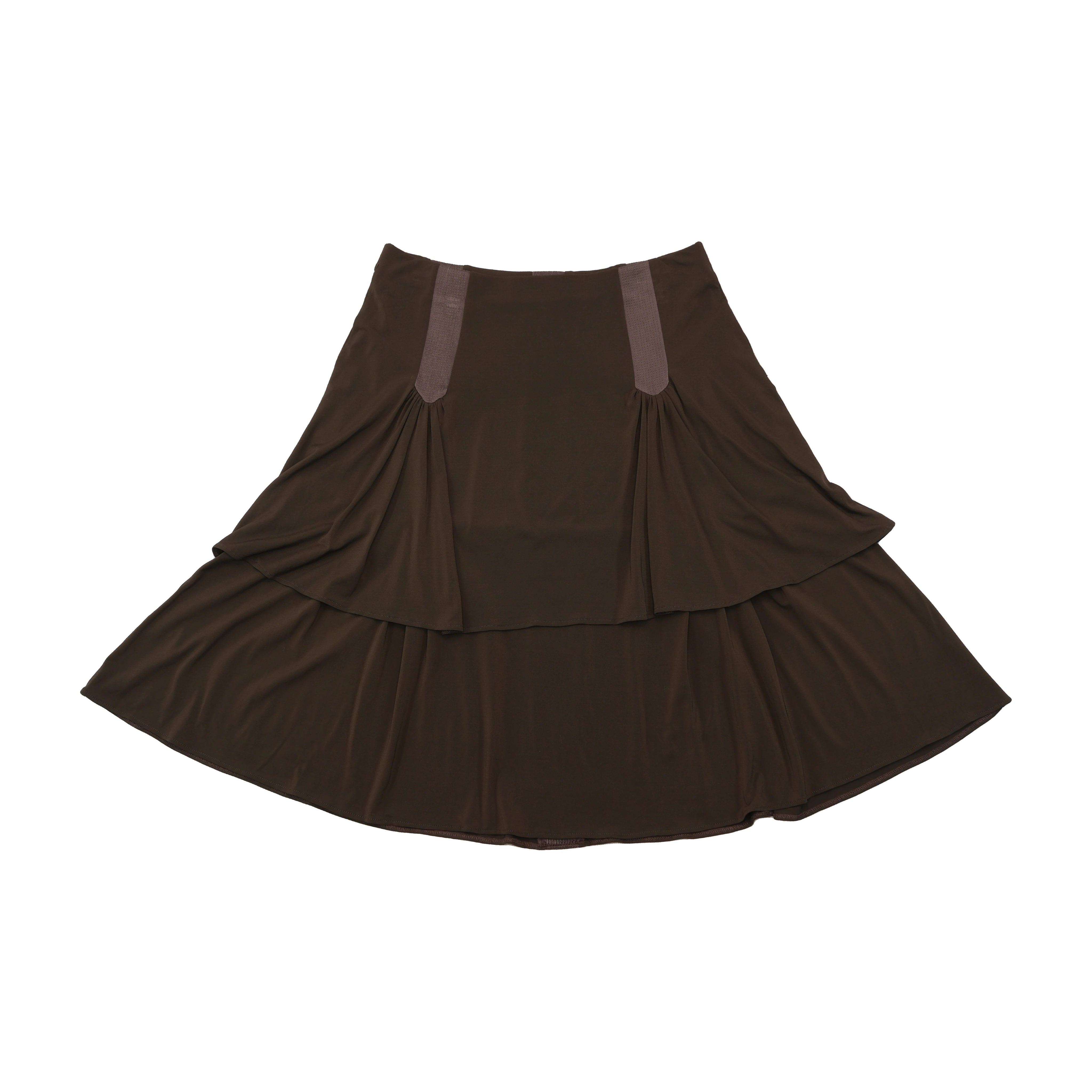 Intrend Layered Brown Midi Skirt